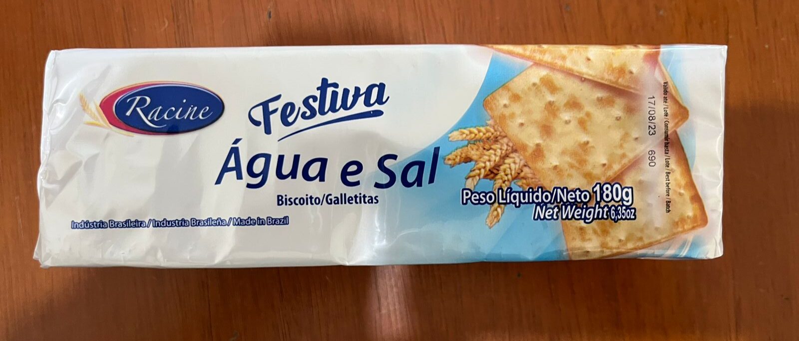 BOLACHA – RACINE – *FESTIVA* AGUA E SAL *180G* – CX 30